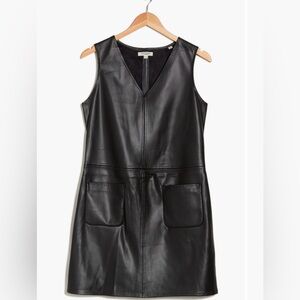 Max Studio Black Faux Leather Sleeveless Dress NWT MEDIUM